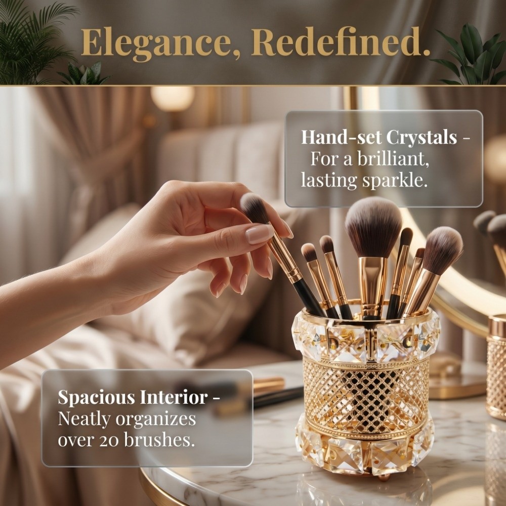 Luxury Skincare And Makeup Brands - Контейнер для хранения золотистого цвета, органайзер