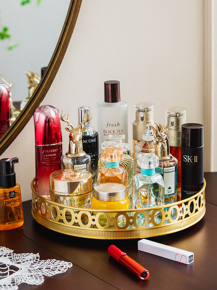 Luxury High End Skincare - Элитный латунный вращающийся поднос для хранения